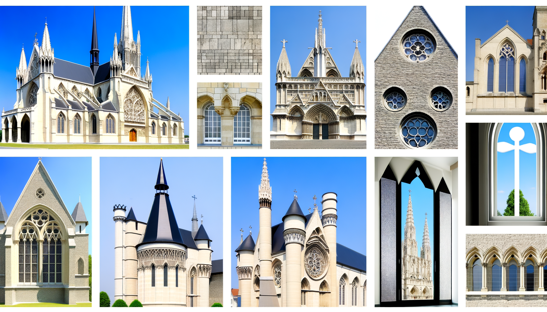 A collage of images showcasing the architectural diversity of churches worldwide, from Gothic cathedrals to modern constructions.