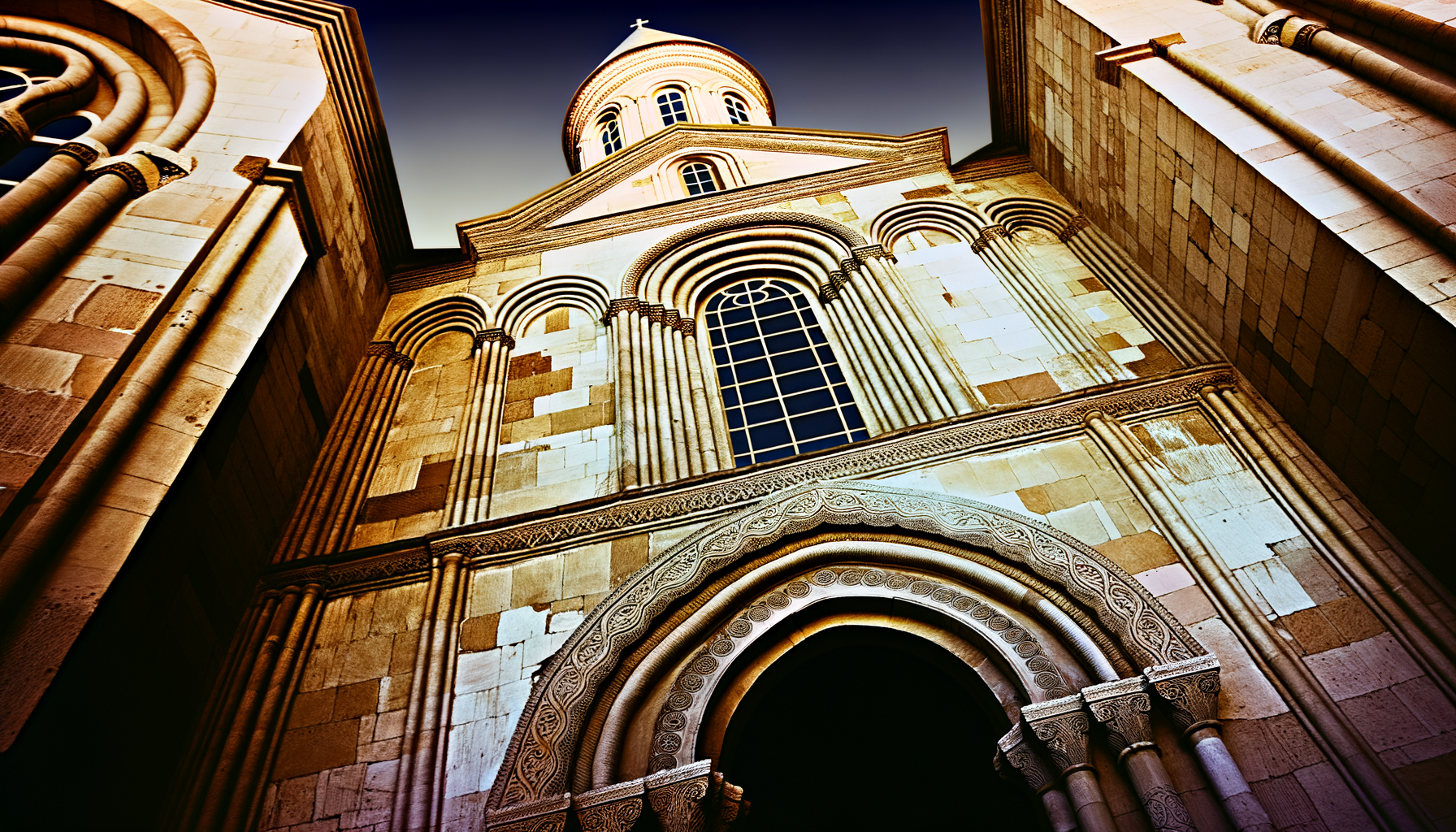 An evocative image of an ancient church, preferably one of the mentioned churches, highlighting its historical architecture. The image should inspire awe and curiosity about the history of Christian churches.